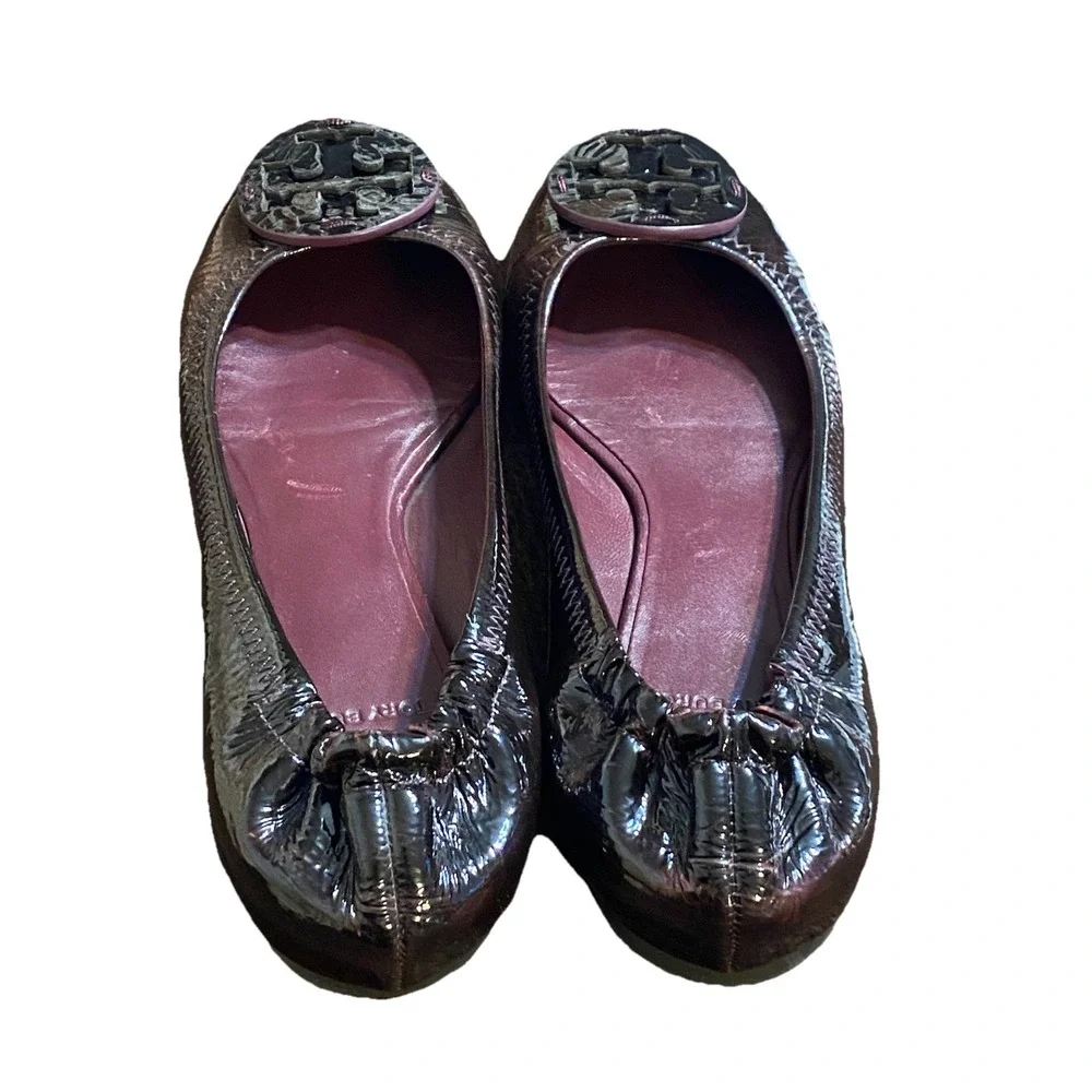 Tory Burch Womens Ballet Flats Dark Purple Color Size 7,5 /8 M In Mint Cond